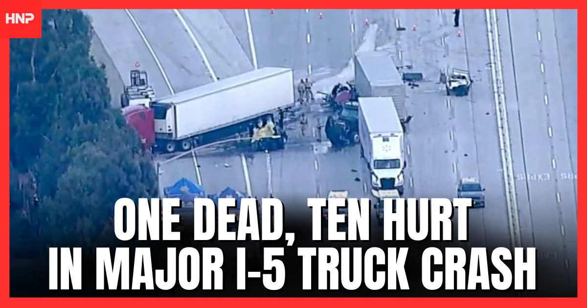 One Dead, Ten Hurt in Major I-5 Truck Crash